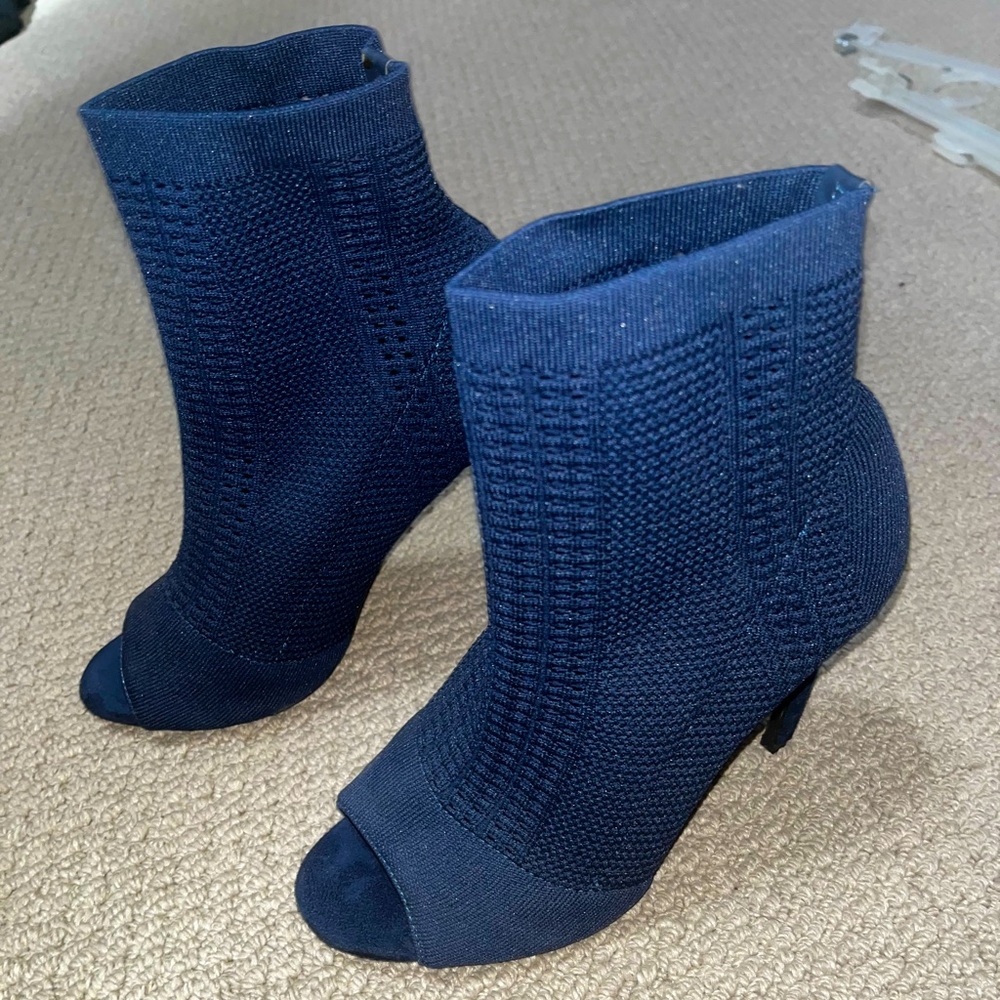Cape Robbin | Navy Blue Sweater High Heels